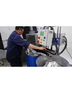 SELLAR BOLSAS EN BIDONES CON PALLET SEALER